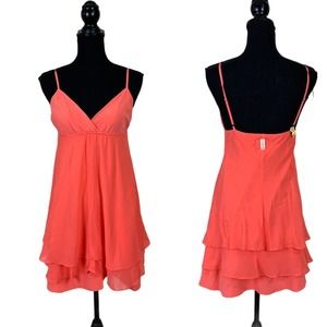 Gypsy 05 Hollywood Mini Dress Silk Babydoll Cami Going Out Size Small In Orange